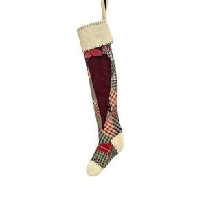 Vintage Primitive Country Patchwork 29" Long Christmas Stocking Decor